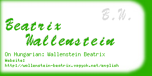 beatrix wallenstein business card